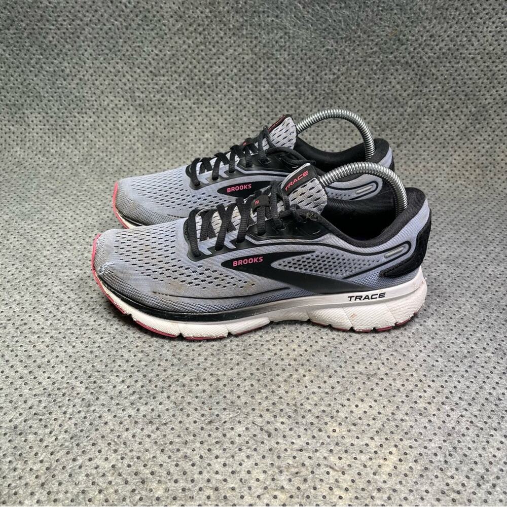 Brooks Trace 2 Grey Blue Running Shoes Size 9 Women’s